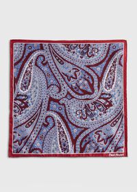 Paul Stuart Printed Silk Paisley Pocket Square, thumbnail 2