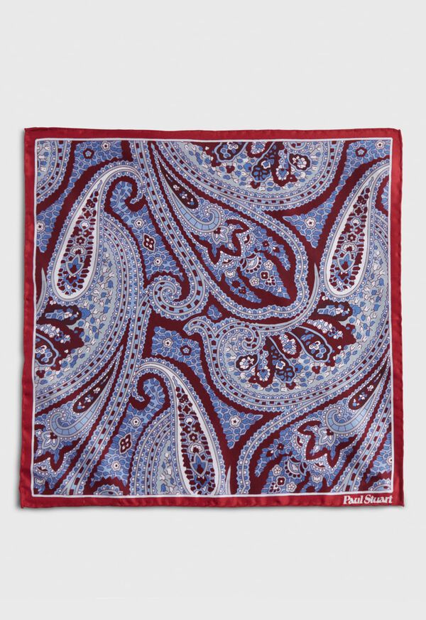 Paul Stuart Printed Silk Paisley Pocket Square, image 2