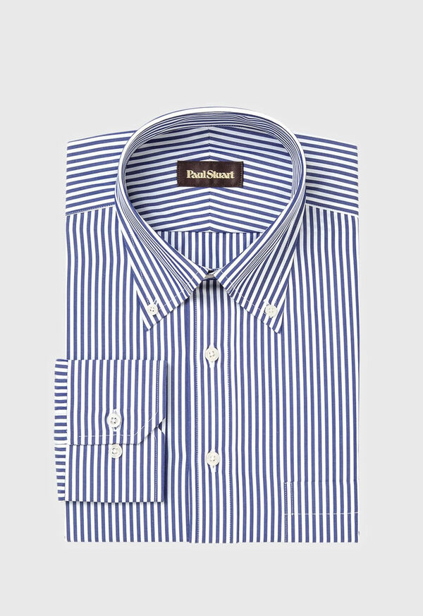 Paul Stuart Navy Bengal Stripe Cotton Dress Shirt, image 1