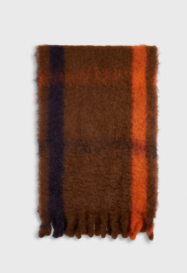 Paul Stuart Brown Scarf with Bold Stripe, image 2