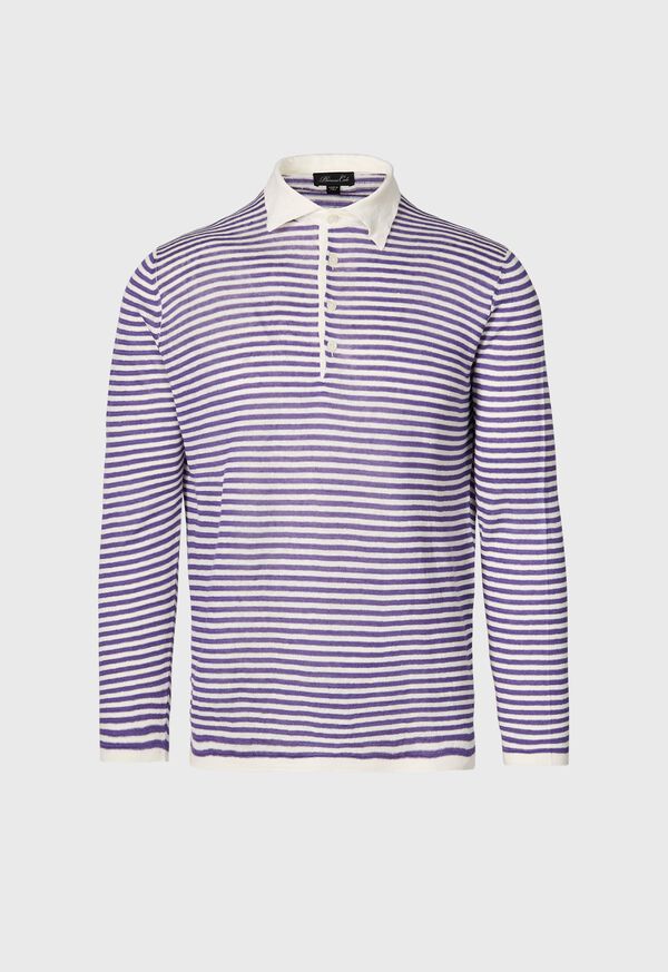 Paul Stuart Stripe Linen Polo, image 1