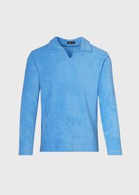 Paul Stuart Cotton Terry Cloth Long Sleeve Polo, thumbnail 1