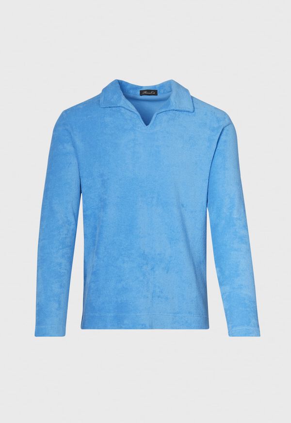 Paul Stuart Cotton Terry Cloth Long Sleeve Polo, image 1