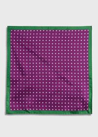 Paul Stuart Printed Silk Contrast Dot Pocket Square, thumbnail 2