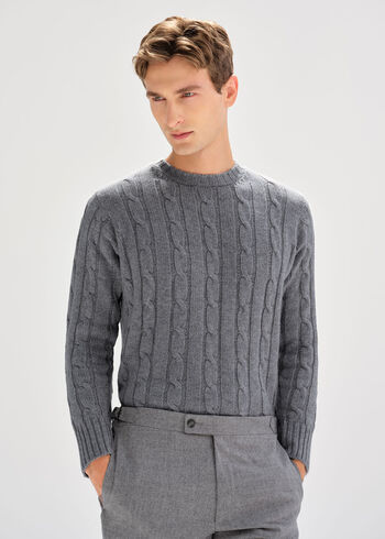 Paul Stuart Cashmere Cable Crewneck