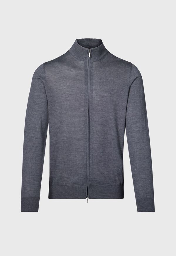 Paul Stuart Essential Merino Wool Zip Cardigan, image 1