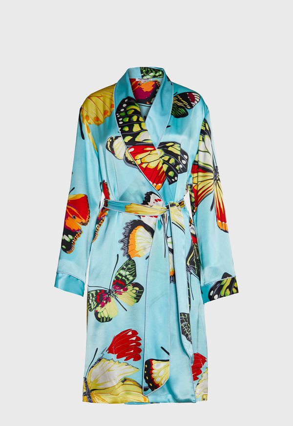 Paul Stuart Silk Butterfly Motif Kimono, image 1