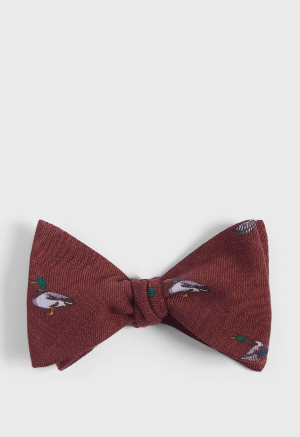 Paul Stuart Wool Mallard Print Bow Tie, image 1