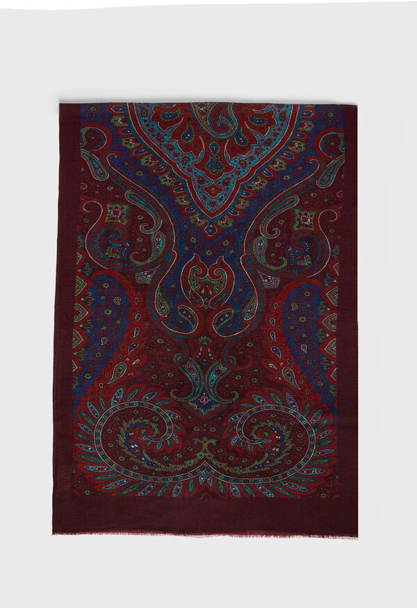 Paul Stuart Lambswool Paisley Print Scarf, image 2