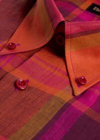 Paul Stuart Linen Plaid Sport Shirt, thumbnail 3