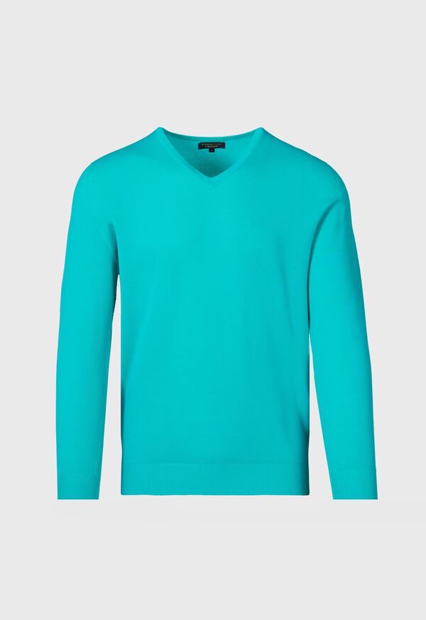 Paul Stuart Cotton Piqué V-Neck Sweater, image 1