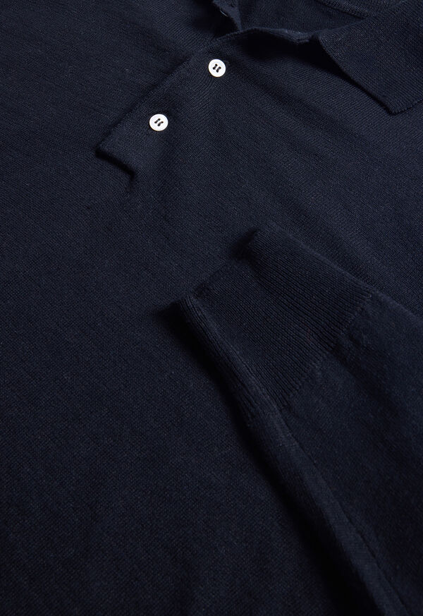 Paul Stuart Linen & Cotton Long Sleeve Polo, image 3