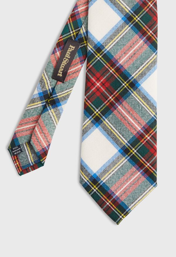 Paul Stuart White Tartan Tie, image 1