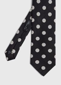 Paul Stuart Black And White Dot Linen Tie, thumbnail 1