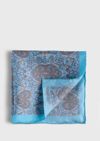 Paul Stuart Printed Silk Paisley Pocket Square, thumbnail 1