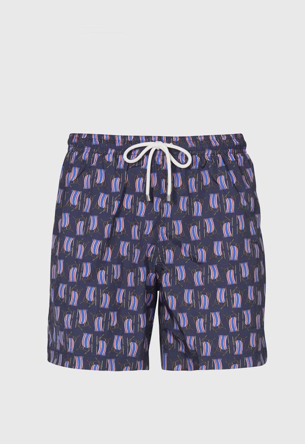 Paul Stuart Beach Chair Print Swim Trunks, image 1