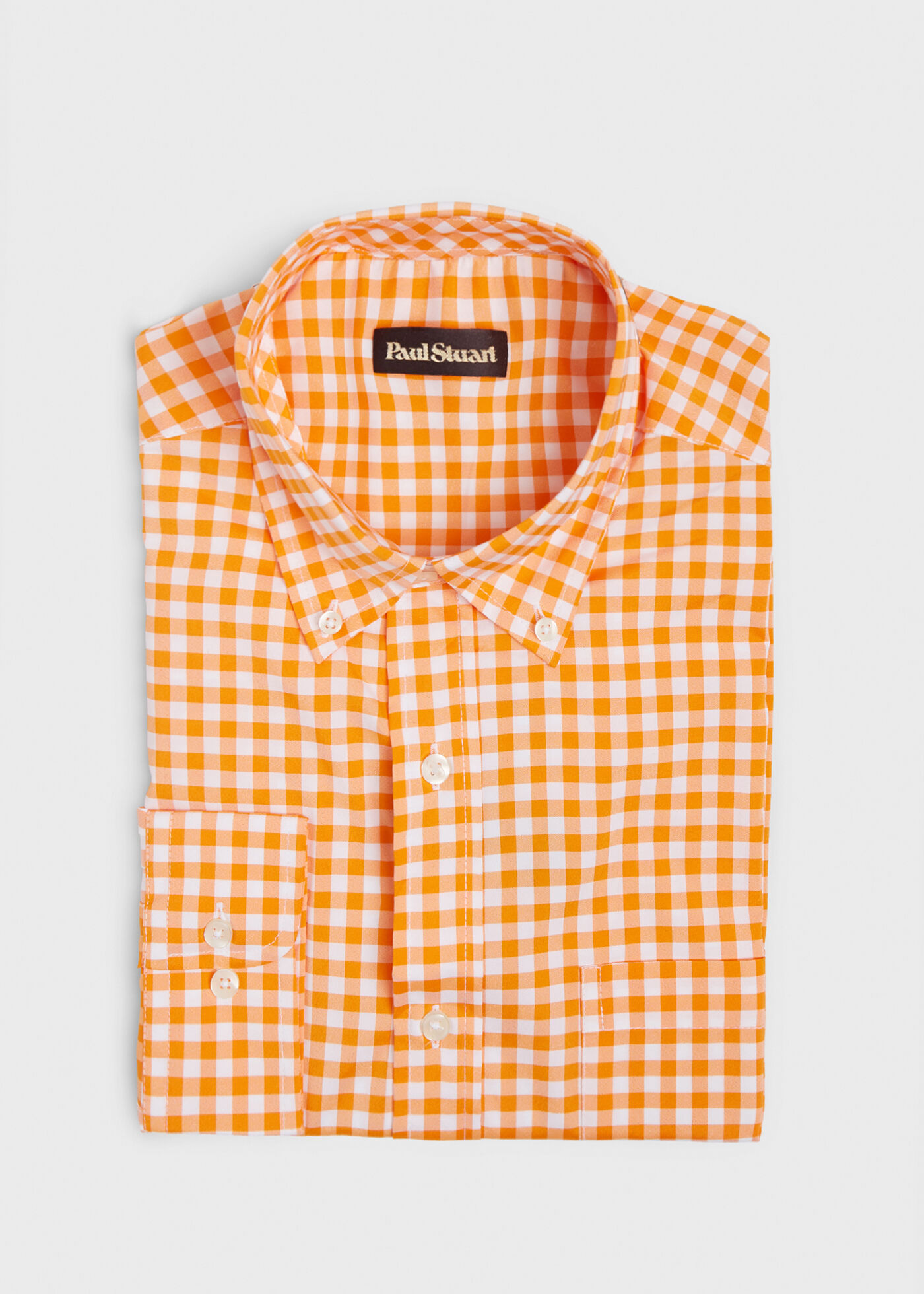 Orange gingham shirt hotsell mens