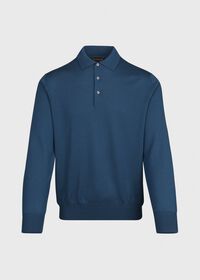 Paul Stuart Long Sleeve Merino Wool Polo Shirt, thumbnail 1