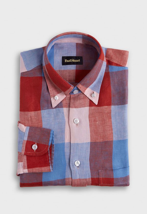 Paul Stuart Linen Buffalo Check Sport Shirt, image 1