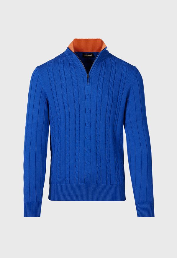 Paul Stuart Quarter Zip Cable Knit Sweater, image 4