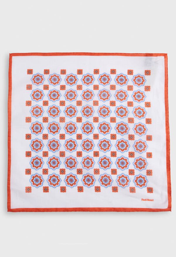 Paul Stuart Linen Large Medallion Pocket Square, image 2