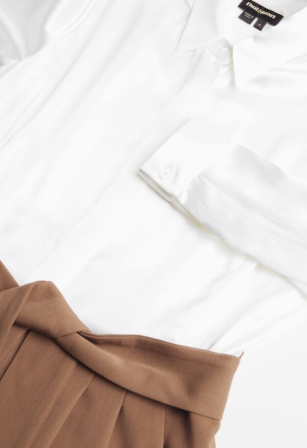 Paul Stuart Contrast Silk Shirt Dress, image 2