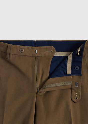 Paul Stuart Suede Trimmed Brushed Cotton Trouser