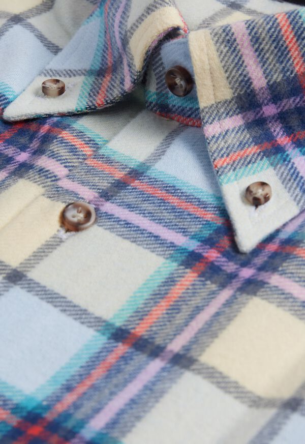 Paul Stuart Cotton Flannel Plaid Sport Shirt, image 2