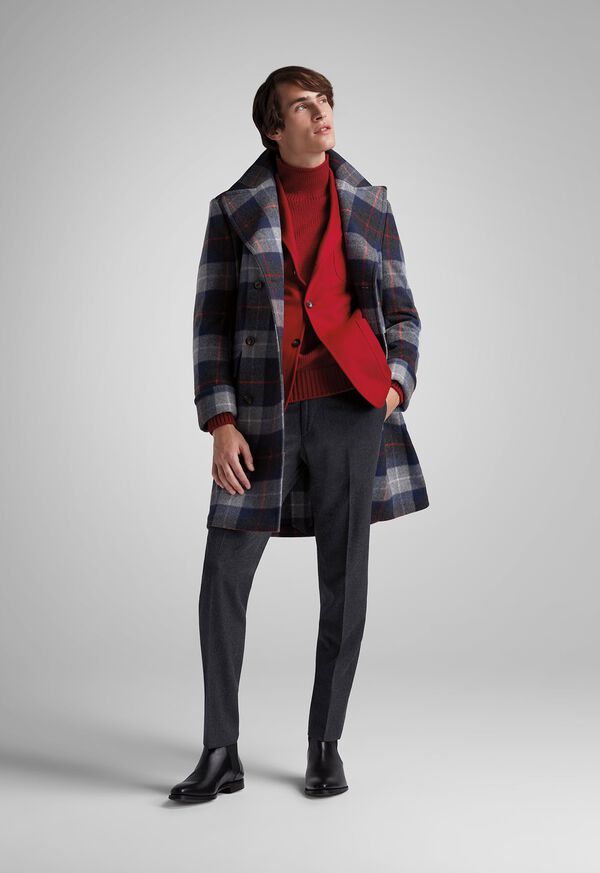 FW21 Paul Stuart Catalog Tartan Double Breasted Coat Look, image 1