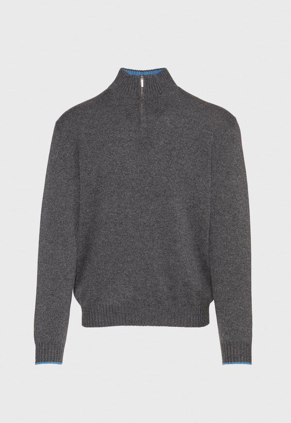 Paul Stuart Cashmere Quarter Zip Mock Neck Sweater, image 1