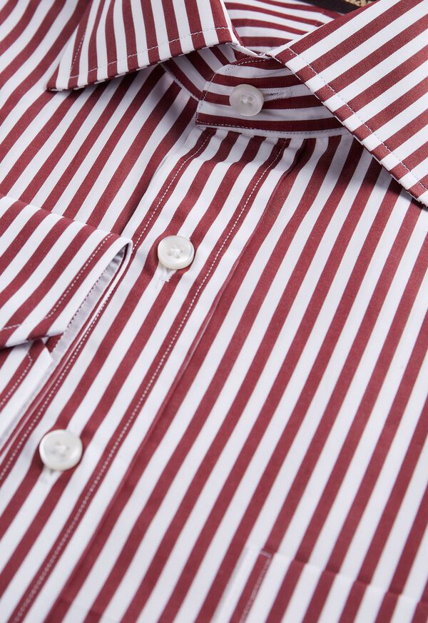 Paul Stuart Dark Red Bengal Stripe Dress Shirt, image 2