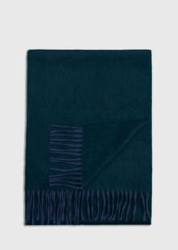 Paul Stuart Cashmere Solid Color Scarf with Embroidered Logo, thumbnail 5