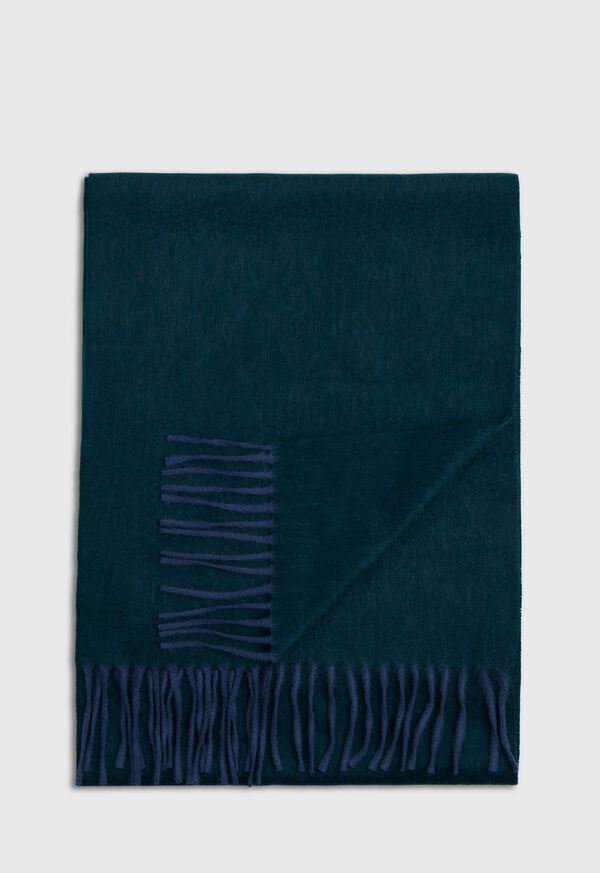 Paul Stuart Cashmere Solid Color Scarf with Embroidered Logo, image 5