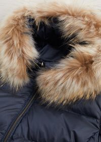 Paul Stuart Puffer Coat with Hood & Fur Trim, thumbnail 3