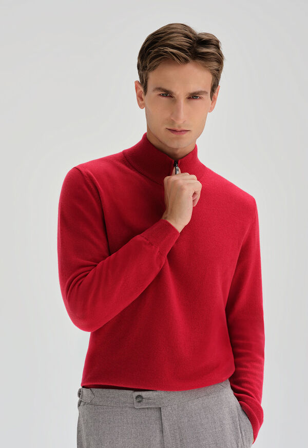 Paul Stuart Essential Cashmere Quarter Zip Sweater, image 2