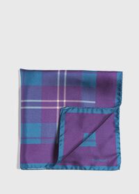 Paul Stuart Plaid Pocket Square With Contrast Border, thumbnail 1