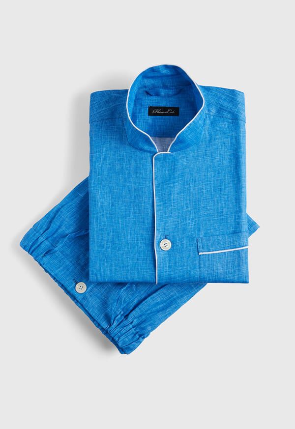 Paul Stuart Linen Stand Collar Pajama, image 1