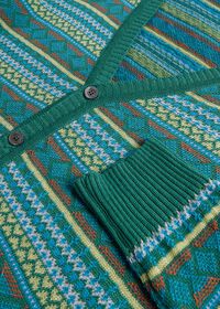 Paul Stuart Linen & Cotton Fair Isle Cardigan, thumbnail 3