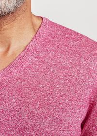 Paul Stuart Linen and Cashmere Marled V-neck Sweater, thumbnail 2