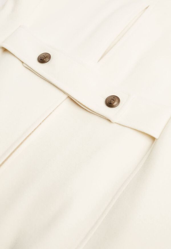 Paul Stuart Long Wool Blend Ivory Peacoat, image 4