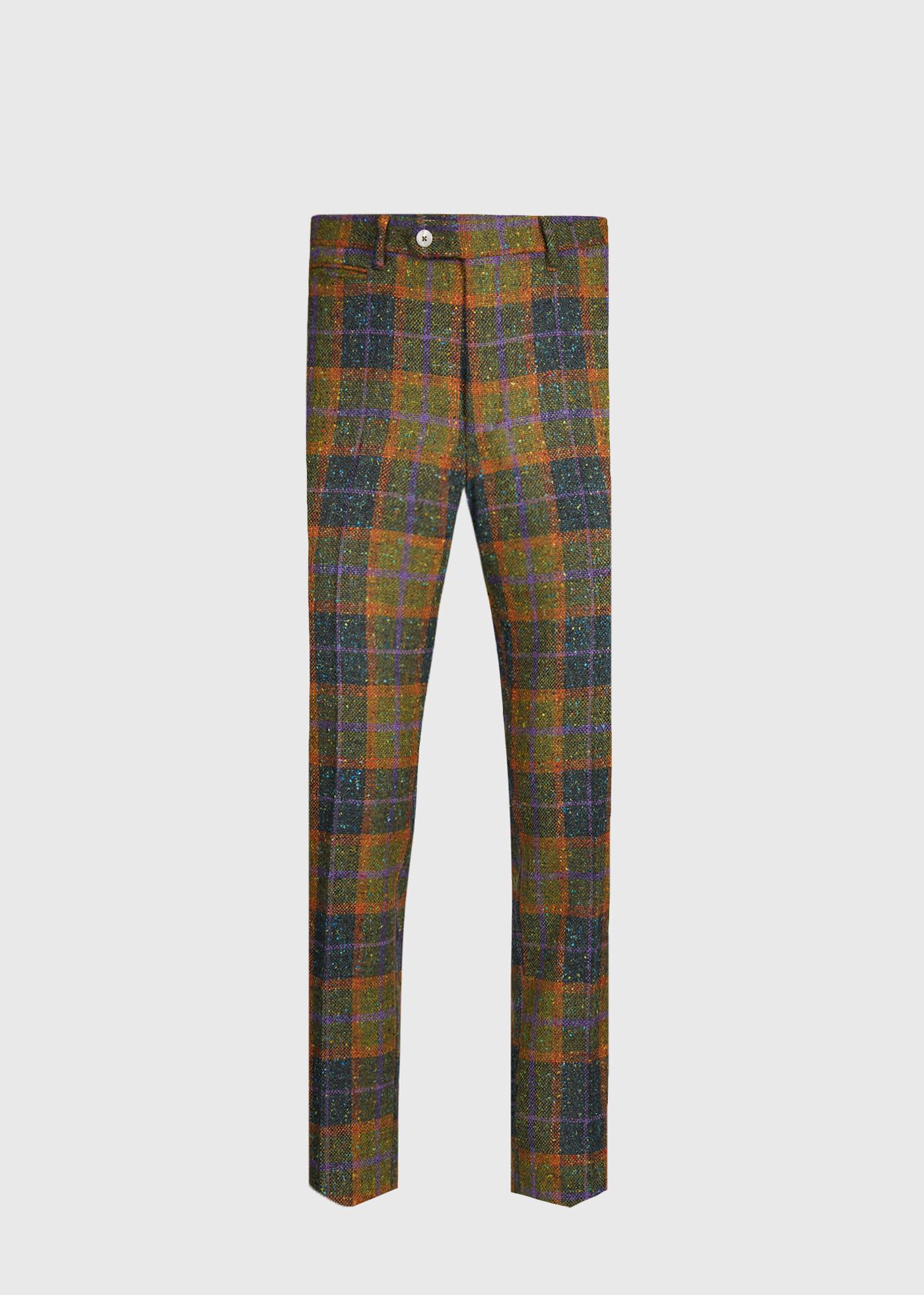 Tweed plaid pants top