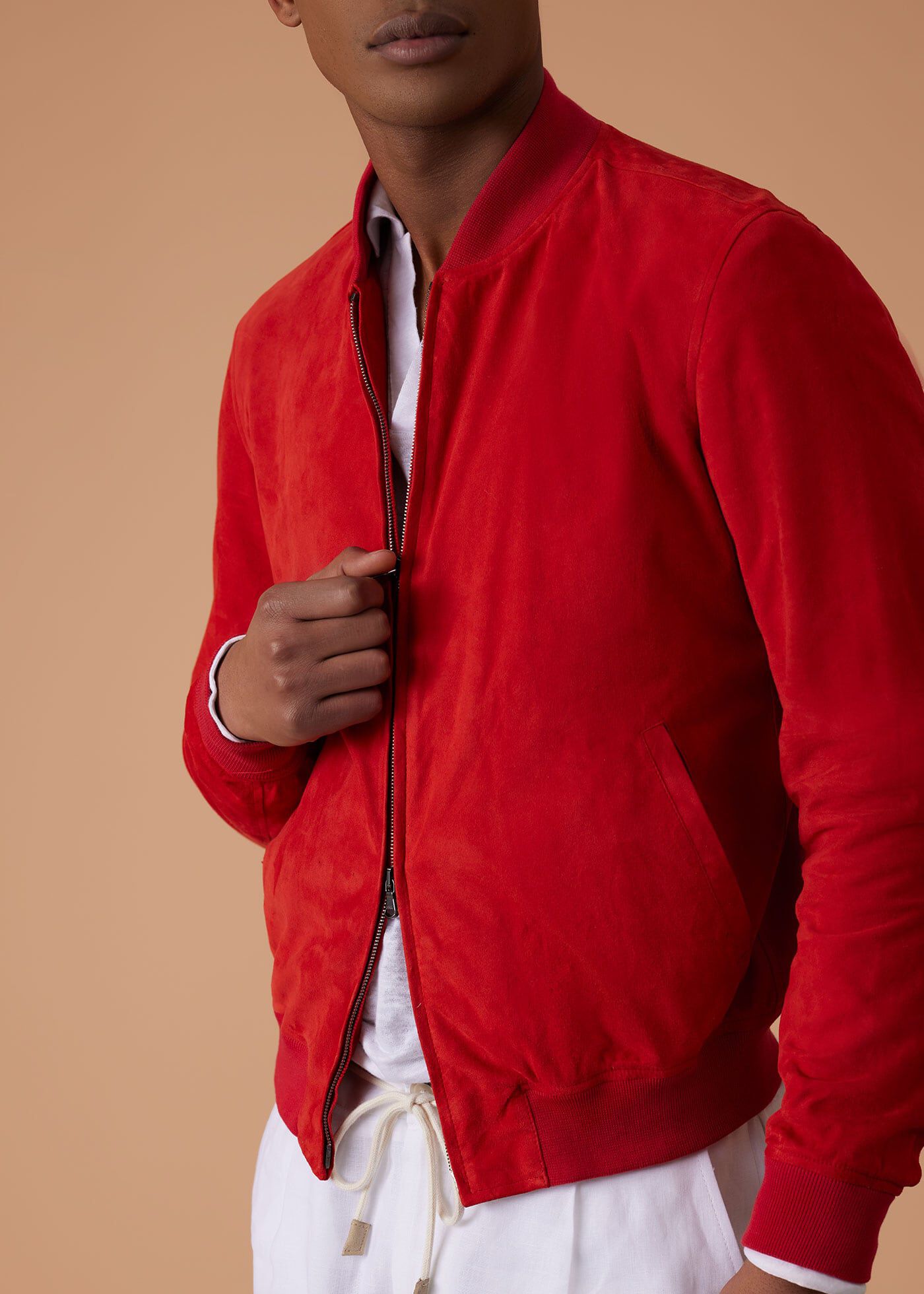 Red suede deals mens jacket