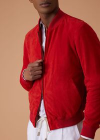 Paul Stuart Red Suede Blouson Jacket, thumbnail 2