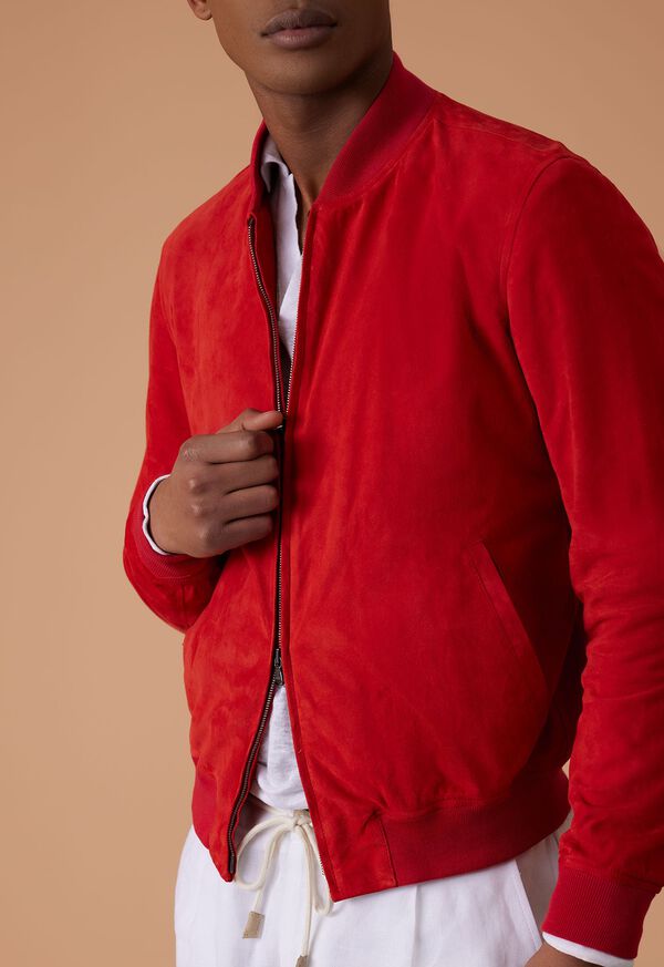 Paul Stuart Red Suede Blouson Jacket, image 2