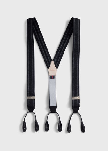 Paul Stuart English Flannel Chalk Stripe Suspenders