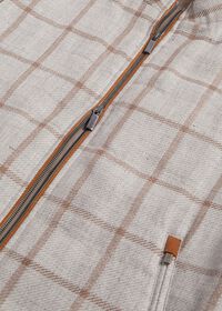 Paul Stuart Linen Windowpane Vest with suede trim, thumbnail 2