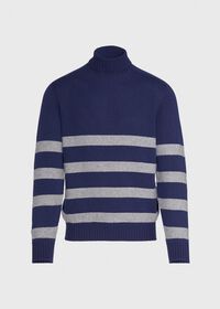 Paul Stuart Cashmere Two Tone Stripe Turtleneck, thumbnail 1