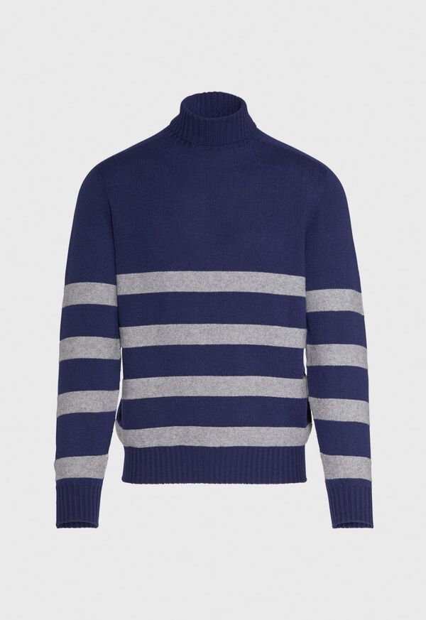 Paul Stuart Cashmere Two Tone Stripe Turtleneck, image 1