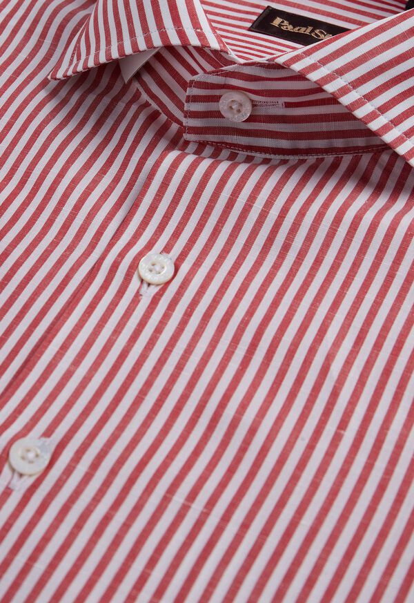 Paul Stuart Bengal Stripe Cotton & Linen Sport Shirt, image 2