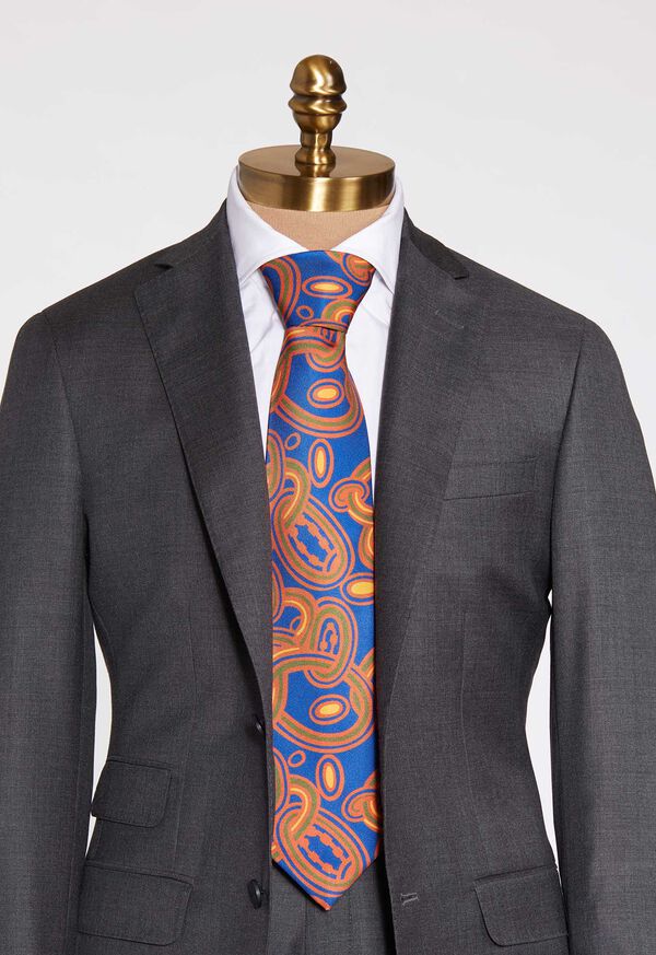 Paul Stuart Oval Deco Print Silk Tie, image 2